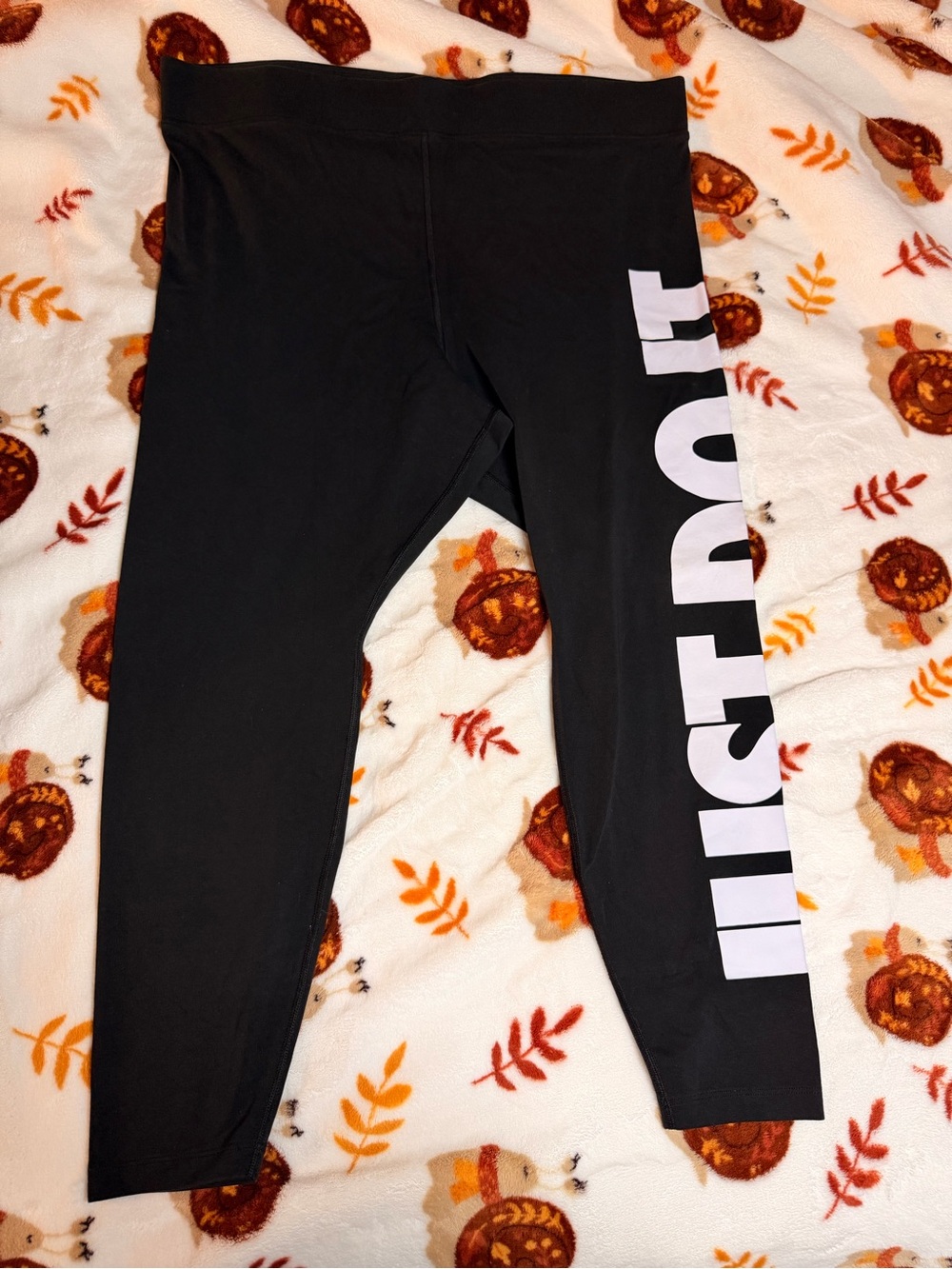 Nike Black Leggings with White Side Logo